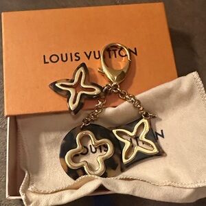 Louis Vuitton Gold and Black Floral Key Holder
